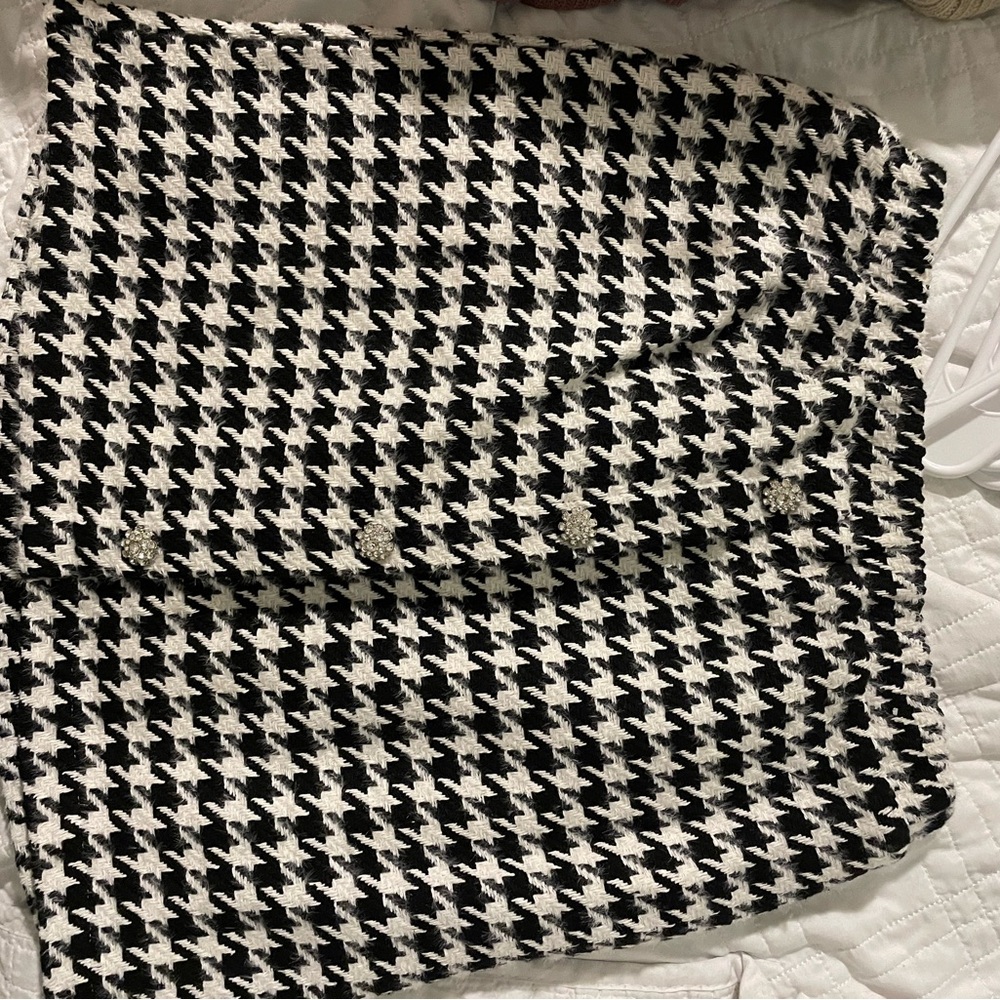 Houndstooth Twill Skirt